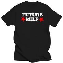 Novelty Awesome FUTURE MILF Retro T Shirts Graphic Streetwear Short Sleeve Birthday Gifts Summer Style T-shirt Mens Clothing S smėlis