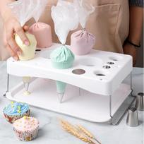 Piping Bag Stand,Cream Pastry Stand,Cake Nozzles Holder,Multi Hole,Household Holder,Cake