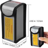 Fireproof Lipo Battery Safety Bag – 125x64x50mm – Explosion-Proof Protective Charging and Storage Case – 1 Piece pilka