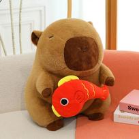 New Bee Oysters Capybara Kapibara Plush Toy Doll Children's Birthday Gift Doll Ornament 23Cm (200g) rabbit fur