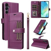 Clamshell Leather Wallet Case For Samsung Galaxy A55 A35 A25 A15 A14 4G A04 A05s A34 A54 5G Flip Cover Phone Cases all-inclusive PU Leather&Galaxy A14 4G violetinė