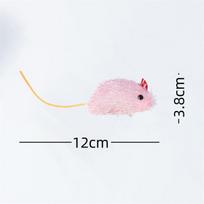 Candy Color Pine Needle Cloth Mouse Cat Chew Toy for Self-Amusement and Boredom Relief Length 12cm Width 3.8cm