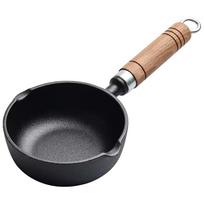 11/13cm Ketaus Mini Kiaušinio Keptuvė Medinė Rankena Buitinė Keptuvė Su Išliejimo Anga Mini Padažo Puodas Mažam Sriubos Puodui 11cm juoda