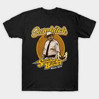Men Black Print T-shirt Sumbitch No-Cut Transfer Paper Print Cotton Tshirt L juoda