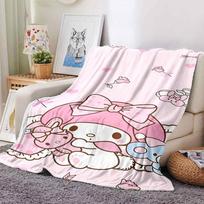 1pc My Melody Hello Kitty blanket Lightweight Flannel Throw for Sofa Bed Travel Camping Livingroom Office Couch Chair 80cmx120cm