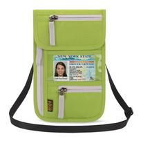 Waterproof Travel Passport Neck Pouch žalia
