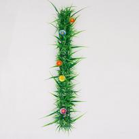 Žalia Žolė Dirbtiniai Žali Augalai Su Gėlėmis Žalias Vejos Kilimėlis Kūrybinga Dirbtinė Veja Namų Dekoras W. 8.5cm