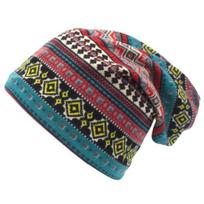 Skullies Beanie Unisex Knitting Printing Vintage Baggy Warm Neck Protection Stretch Men Women Winter Cap for Outdoor raudona