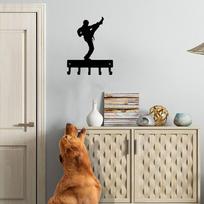 Karate Kick Shoe Rack Wall Mounted Key Holder Coat Hooks Sports Decor Bathroom Entryway Storage juoda
