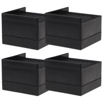 4 Pcs Black Rubber Furniture Floor Mat Bed Riser Anti Slip Feet Heavy Duty Sofa Couch Heightening Frame Lifts Table Leg 5.8X5.8X4CM