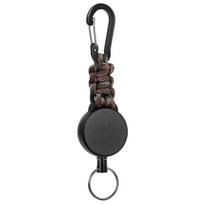 Heavy Duty Retractable Keychain Strong Casing Carabiner Keychains Retractable Badge Holder Steel Wire Rope Keyring Hook 1 kamufliažinė žalia spalva