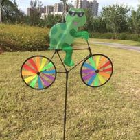 3D Animal on Bike Windmill Colorful Ground Stake Outdoor Use Indoor Decoration High Quality Durable Construction Practical Daily Use