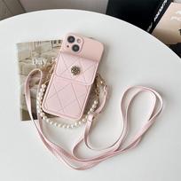 Pearl Strap Case For Xiaomi Mi 15T 14T Pro 13T Redmi Note 15 15C 14C 13C 12C Wallet Card Flower Crossbody Cord Lanyard Bag Cover Redmi 13 4G