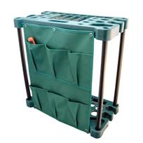 Garden Tool Storage Rack with Cloth Bag , Square Design , Plastic , Dark Green square tool rack with cloth bag tamsiai žalia spalva
