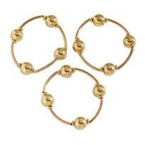 3Pcs Women Bracelet Adjustable Opening Design Imitation Pearl Stacking Bracelet Anti-Fading Alloy Versatile Jewelry A