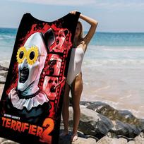 Terrifier 2 Horror Movie Anime Big Microfiber Beach Towels Quick Dry Towel Sand Beach Towels Pool Towel for Travel Swim Pool W30*H60(CM)