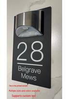Apšviestas 3D akrilo ir metalo namo numerio ženklas