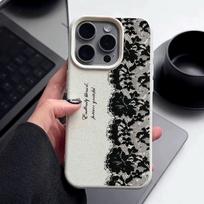 Letter Black LaceCase For VIVO V40 V50 V60 Lite Y04 Y29S Y400 Y33S Y21S Y22S Y17S Y03 Y04 Y18 Y28S Y28 Y39 Y31 X200FE Soft Cover Y31 5G 2025