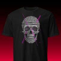 I/O Binary Skull | Cyberpunk Aesthetic | Glitch Art & Hacker Tee 4XL