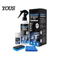 Headlight Oxidation Remover Restoration Spray, 180ml Ceramic Coating for Yellowed Headlights, Clarity Fluid UV Protection Cleaner Polish 1 Set