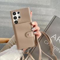 Crossbody Phone Case for Samsung Galaxy S23 FE S25 S24 Ultra S22 S21 Plus A56 A36 A16 A55 A15 A25 A35 Wallet Card Holder Cover Galaxy A56 chaki