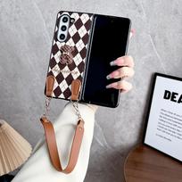 Prabangus Mados Verslo Sle Metalinis Lokio Apyrankė Odinis Telefono Dėklas Samsung Galaxy Z Fold 7 6 5 4 3 Apsaugantis Striukės Galinis Dangtelis Galaxy Z Fold6 ruda