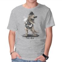 Unisex Crew Neck T-Shirt English Tea Rex Graphic Short Sleeve Casual Tee M