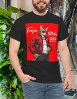 Men's and Women's T-shirts Cat-Themed Heavy Cotton Tee Quirky Graphic T-Shirt L