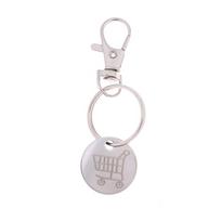 Shopping Trolley Tokens Key Ring With Carabiner Hook Mini Metal Supermarket Cart Remover Coin Label Keychain For Unisex 1