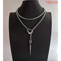 Steel Heart Shaped Pendant Necklace With Spikes And O Ring For Gothic Fashion Accessories