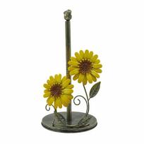 Iron Flower Shaped Tissue Holder Freestanding Paper Towel Rack Vertical Napkins Rack  Bathroom geltona