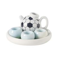 Decoration Tea Cup Set Exquisite Soccer Shape Teapot Creative Design Mini Ceramic Teapot  Home Desk StyleA