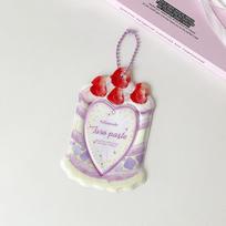 Cartoon Strawberry Cake Bag Pendant 3-Inch Card Holder Cute Girls Idol Po Storage Card Bag Decoration Keychain Gifts