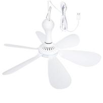 Silent 6 Leaves USB Powered Ceiling Canopy Fan Hanging for Camping Bed Dormitory Tent
