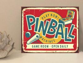 Pinball Games Rustic Retro Metal Plaque Sign Gift House Novelty (mt)Aluminum 20x30cm（7.8x11.8inch）