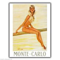 Monte Carlo Monaco Vintage Retro SIGN METAL PLAQUE travel poster art printAluminum 20x30cm（7.8x11.8inch）
