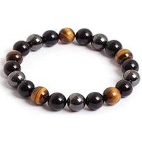 Bracelet - Triple - Oeil de Tigre - Hématite - Obsidienne Noire - Protection juoda
