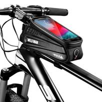 WILD MAN ES3 For Hard Shell Mountain Bike Front Beam & Upper Tube Bag with Phone Touch Screen Saddle Bag 1L Capacity PU+EVA&Unisex juoda