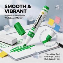 High-Capacity Refillable Whiteboard Markers Erasable Pens for Office School Writing  Drawing Whiteboard Pen (green,12 Pens/Box) žalia