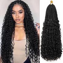 Customized Box Boho Braiding Hair River Locs Crochet Curly Braids Synthetic Hair Wicks for African Braids 14/20/22inch (as the picture,8inch13)