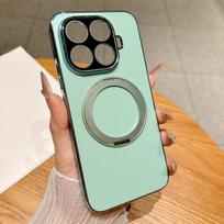 360 Rotating Ring Stand for Magsafe Magnetic Phone Case for Xiaomi 17 Pro Max 17 15 Ultra 15T 14T Pro Glass Lens Protector Cover Xiaomi 17 žalia