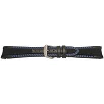 Bracelet montre - MY-MONTRE - Rolex GMT/Oyster - Cuir veau & tissu - 20 mm - Bleu, boucle acier mėlyna