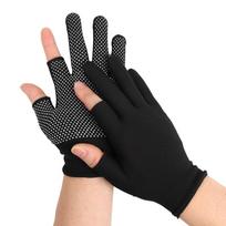 Neslystantys lietimui jautrūs nailoniniai pirštinės vyrams moterims vasaros lauko jojimo sporto fitneso pralaidžios orui neslystančios apsaugančios nuo saulės puspirštinės 5pairs juoda