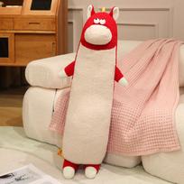 Kawaii Hippo Plush Pillow Stuffed Animal Long Hippopotamus Cushion Decor Sleeping Companion Girl Birthday Gift 95cm raudona