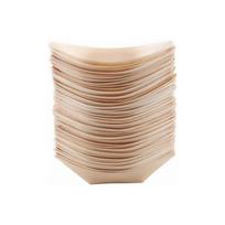 50Pcs Disposable Wooden Boat-shaped Sushi Plate Salad Dessert Bowl Pine Wood Bowl Plate Tray for Home Party Wedding Supplies 50pcs