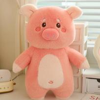 40cm Kawaii Cartoon Animal  Pillow Corgi Brown Bear Pink Pig Dinosaur Plush Room Decor Birthday  Party Gift  Cushion 40cm rožinė