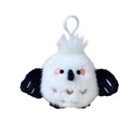 Kids Kawaii Screams Parrots Moving Wings Plush Stuffed Doll Simulation Bird Animal Bag Keychain Pendant Decoration Toy 10-18cm 10cm balta