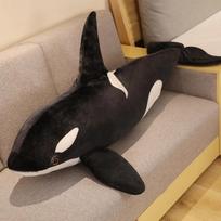 Didžiulis 130cm Orcos Pliušiniai Žaislai Kimštas Orcinus Orca Žuvies Lėlė Ryklio Animacinis Minkšta Miego Pagalvė Vaikams Mergaitėms Kūdikiams Juokinga Dovana 50cm juoda