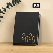 English 2026 Schedule Planner Notepad 12 Months Small B6 Schedule Book Thick Paper Portable Office Work Planner Student (Black,A3) juoda