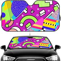 Memphis Design Sun Visor Car Windshield Sun Shade UV Protection Heat Insulation Cover Universal  Sun Protector